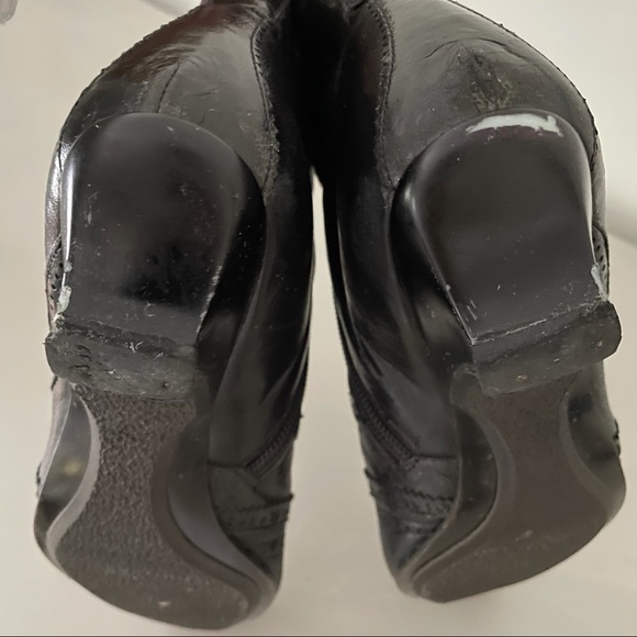 Goffredo Fantini Black Leather Kitten Heel Boots Size 36.5 Made In Italy - Picture 7 of 15